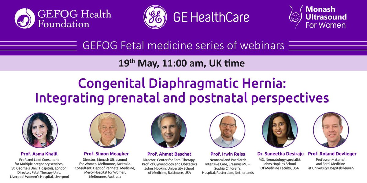 Another webinar with a great panel, this time focusing on congenital diaphragmatic hernia. Register Here: eventbrite.co.uk/e/congenital-d…