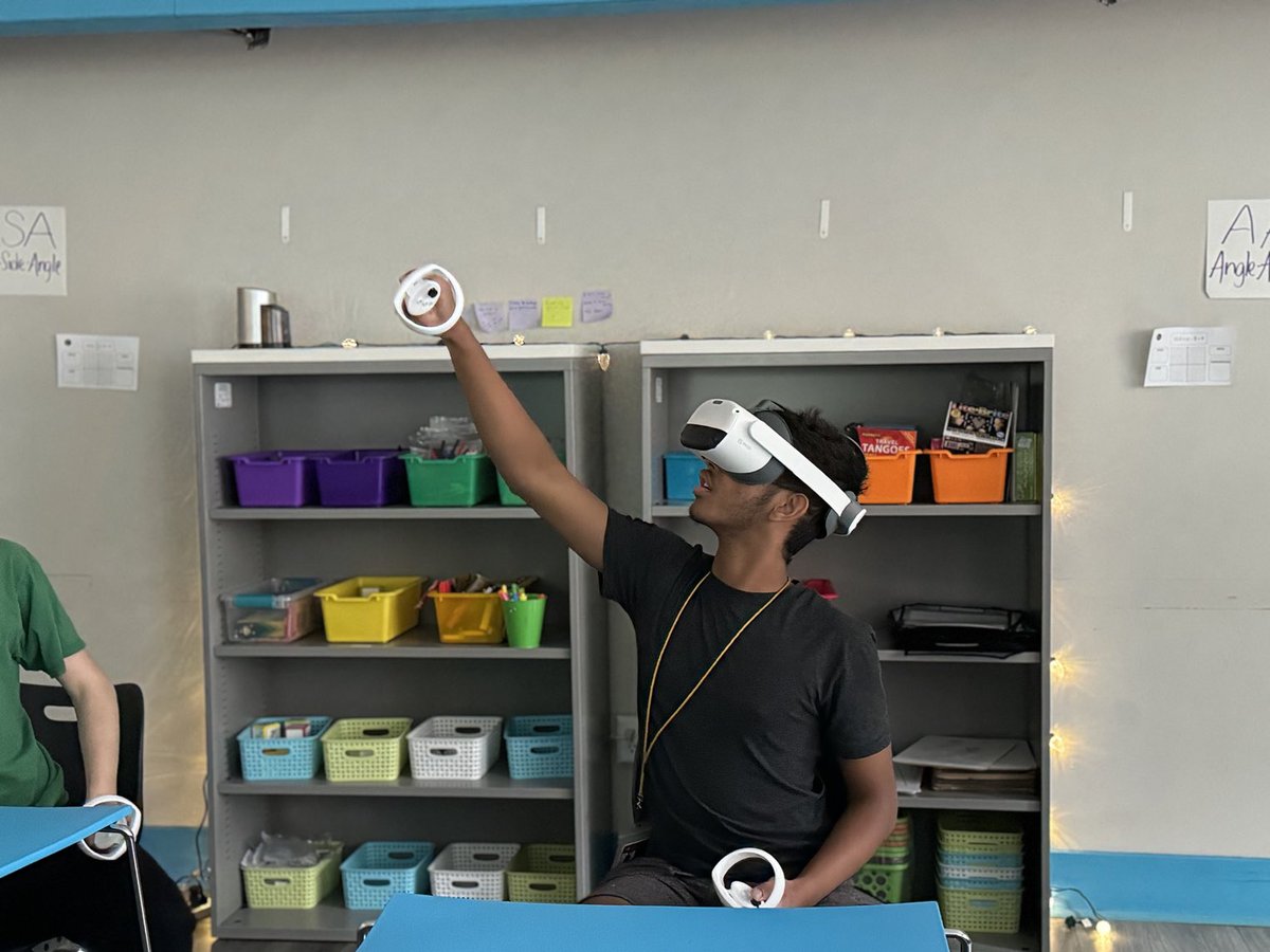 Students use VR headsets to complete a geometry lesson on mosaics w ⁦<a href="/MsBraca/">Ms. Braca</a>⁩ ~ not your parents’ math class! Excellent lesson! ⁦<a href="/EricCrespoEDU/">Eric Crespo</a>⁩ ⁦<a href="/FAmato53/">Francesca Amato</a>⁩ ⁦<a href="/al_orecchio/">Al Orecchio</a>⁩ ⁦<a href="/RobFerullo4/">Robert Ferullo</a>⁩ ⁦<a href="/StefanieCirill1/">Stefanie Cirillo</a>⁩ ⁦<a href="/DeStefanoEDU/">Dr. Nicholas DeStefano</a>⁩ ⁦