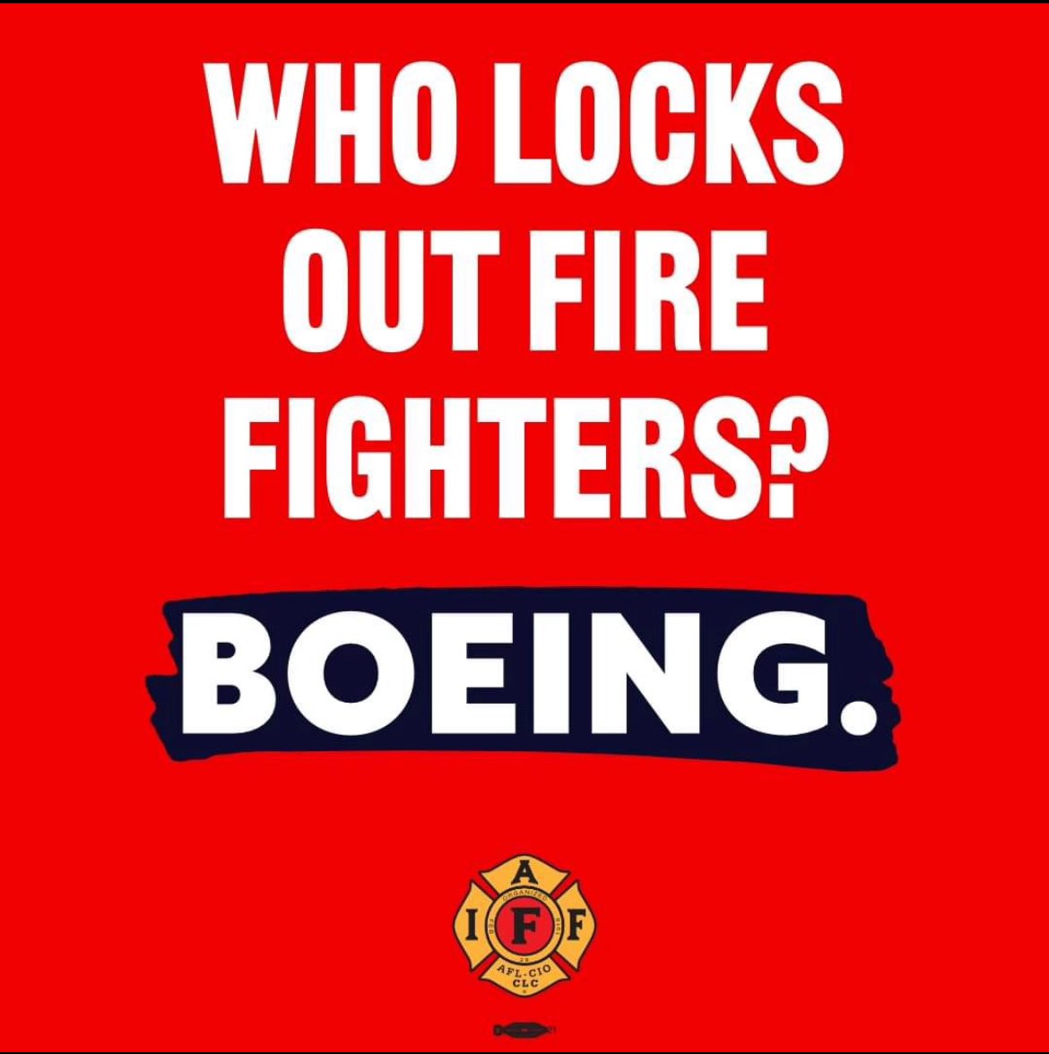 PFFMDPresident's tweet photo. Given @Boeing recent track record of safety issues it makes it all the more shameful they are locking out the @IAFFofficial @BoeingFFs End the lockout! https://t.co/nPhHzpH5hD