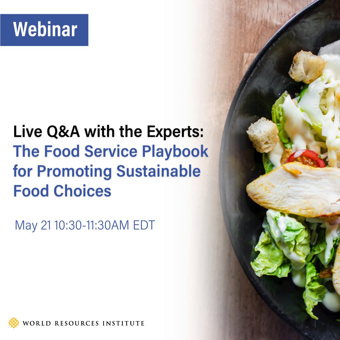 Just how much can the colors, light, sound, smell, and appearance of a dining environment really help people to eat a climate friendly diet?🥗🌎 Join a live discussion with authors of the Food Service Playbook to hear the behavioral science behind it▶️ bit.ly/4bhnfxW