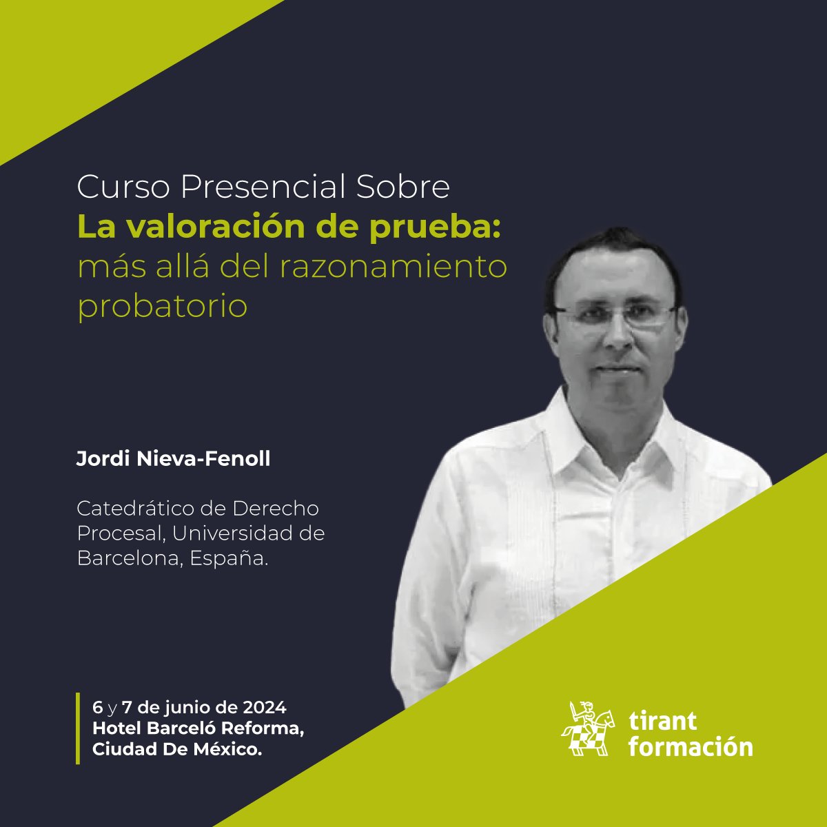 🧭 ¡El tiempo se acaba! ⏳ No te pierdas nuestro curso presencial sobre la valoración de la prueba ⭐ 🎓 Dicta: @jordinieva 📅 Fecha: 6 y 7 de junio 📍 Lugar: Hotel Barceló Reforma, Ciudad de México  Inscríbete ya aquí: promotions.tirantonline.com/promotion/pres…