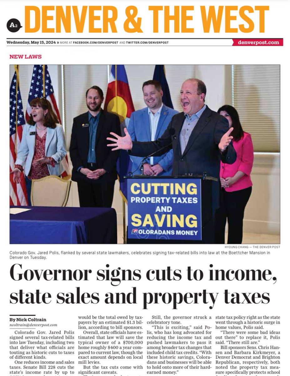 Colorado is cutting taxes and saving people more of their hard-earned money. ow.ly/j4A850RIL1P