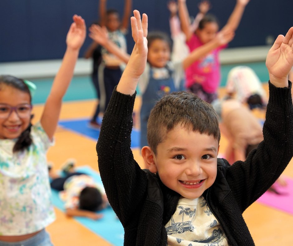 Kindergarteners at Tradition Elementary enjoyed a fun yoga session led by Yoga Day San Antonio. Lots of giggles, stretches and peaceful moments! Let's foster wellness from a young age. Check out more photos here: ow.ly/20gg50RIM8W #MentalHealthAwarenessMonth #ECProud