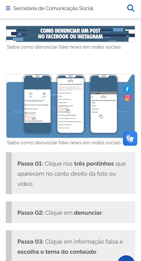 🚨Aqui a SECOM ensina como denunciar no YouTube e Instagram!