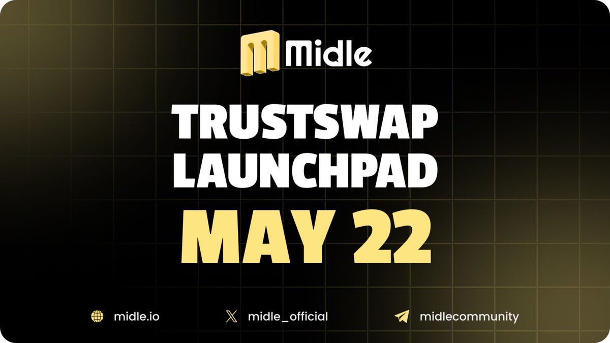 🚀 Incoming Launchpad: @midle_official

⚡️Web3 marketing platform
🤖Anti-bot system
🕹️$MIDLE rewards & incentives

Learn: trustswap.com/blog/midle-on-…

Details 👇
Start: May 22nd @ 5:00 PM UTC
ICO: Dual-Round Token Offering