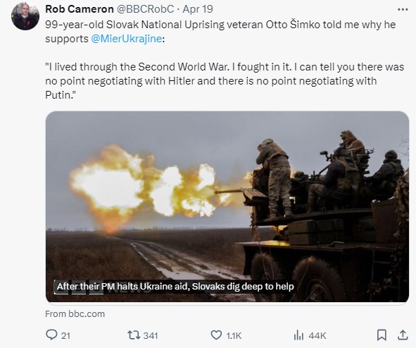 This is the pinned tweet of BBC 'correspondent' Rob Cameron who has been pushing so much of the anti-Fico propaganda. What are the odds the BBC isn't the only state organisation he works for? (Cough/Mi6)