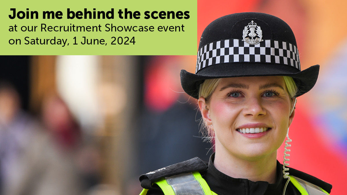See behind the scenes as we showcase our policing talent at our Recruitment and Training Centre in Jackton on Saturday, 1 June between 10am and 3pm 👮🏻. Sign up for our showcase or one of our local recruitment events near you. orlo.uk/ekZoe