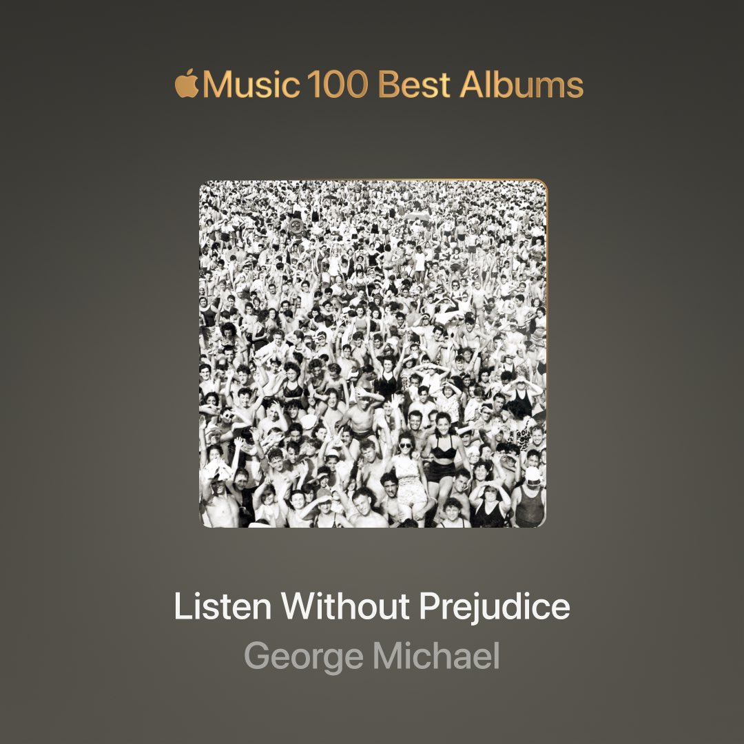 Honoured that <a href="/applemusic/">Apple Music</a> has named George’s ‘Listen Without Prejudice Vol. 1’ as one of the #100BestAlbums of all time! Revisit the album and explore the full list here: apple.co/GeorgeMichael1…