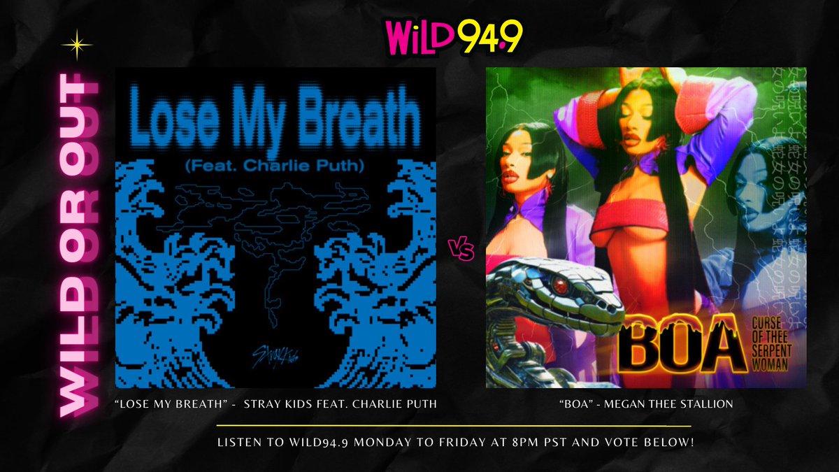 #WiLDorOUT is playing @Stray_Kids @charlieputh & @theestallion 🔥

Tune in on the @iheartradio app: WiLD949.com/listen
More info here: ihe.art/BBbosOp