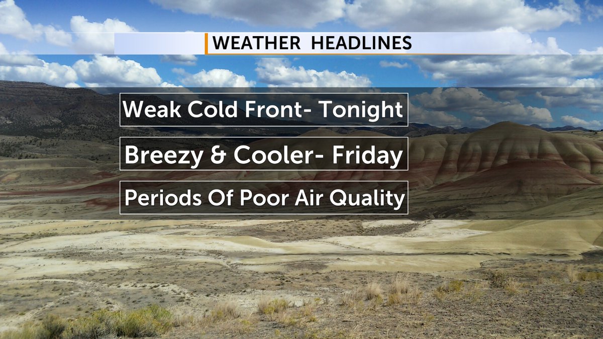 Tonight will be cool with some sprinkles as a weak front moves through Central Oregon. Friday will bring seasonal temperatures with AM clearing. Join us tonight for your most reliable forecast on @CODaily. #ORwx More > centraloregondaily.com/weather