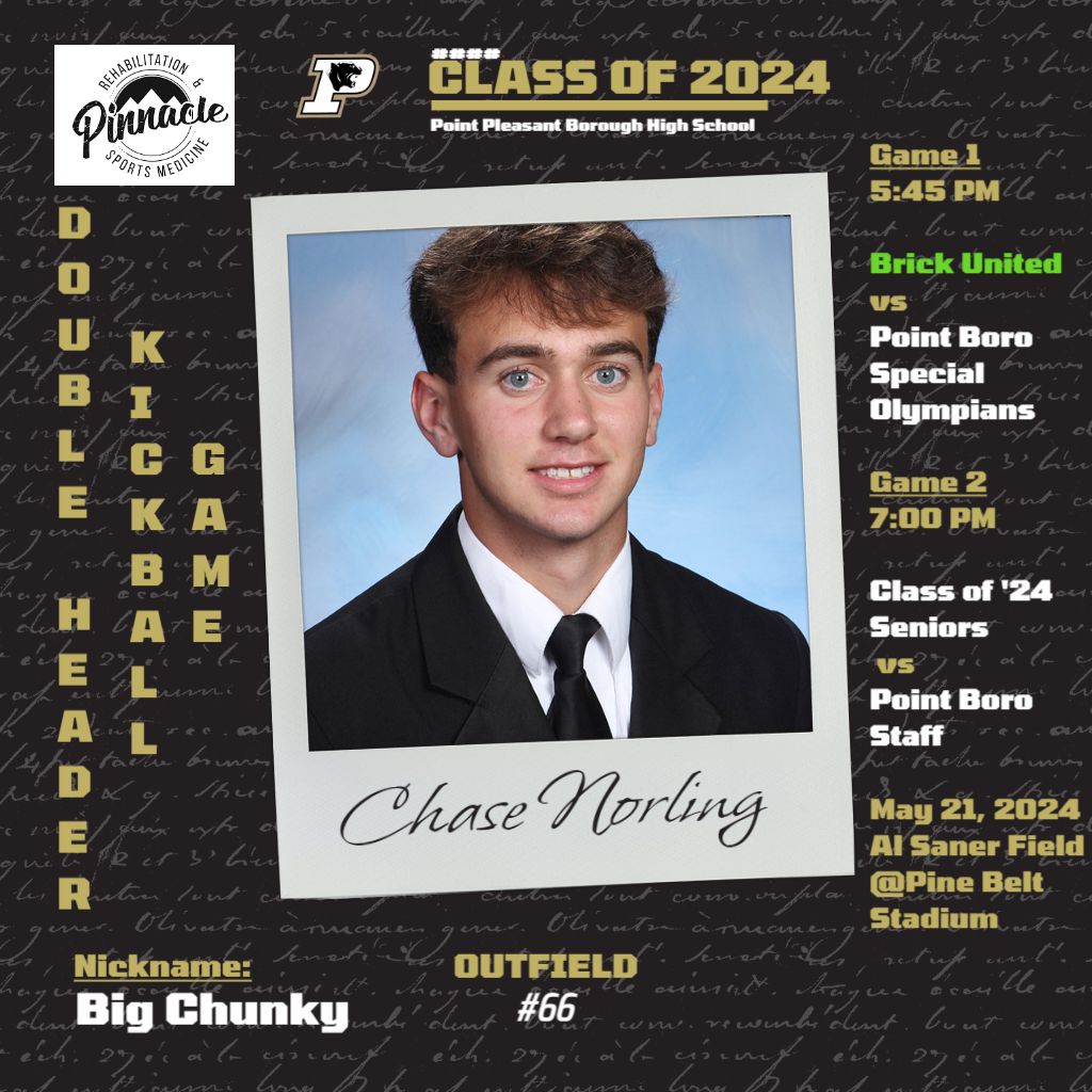Next we have Chase Norling #66 playing in the seniors vs staff kickball game on Tuesday, May 21st at 7:00 PM on Al Saner Field. Chase plans to work construction and will miss seeing Devin everyday just like the staff will miss him flying around the bases! @chasenorling1