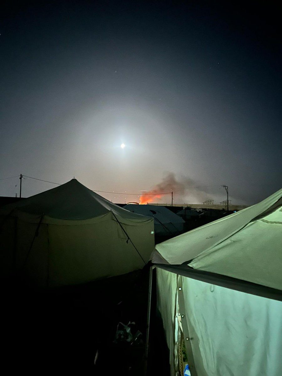 Occupation quadcopter planes burn tents for displaced people west of the city of Rafah.