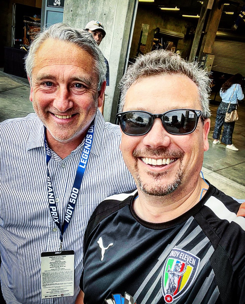 When you wear your #RacingIndy kit to @IMS and run into the @IndyEleven gaffer … you just gotta get a picture. #IndyForever