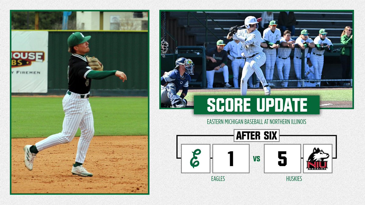 𝗘𝟲 | 𝗘𝗠𝗨 𝟭, 𝗡𝗜𝗨 𝟱 After six. 📊tinyurl.com/mrhhj9ry #EMUEagles | #HTR