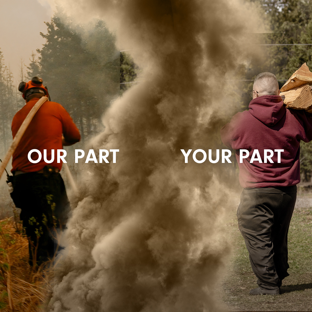 As peak wildfire season approaches, it’s up to all of us to do our part. Doing yours means moving firewood, propane, and other combustibles at least 10 metres away from your home. For more FireSmart tips, visit firesmartbc.ca/prepare