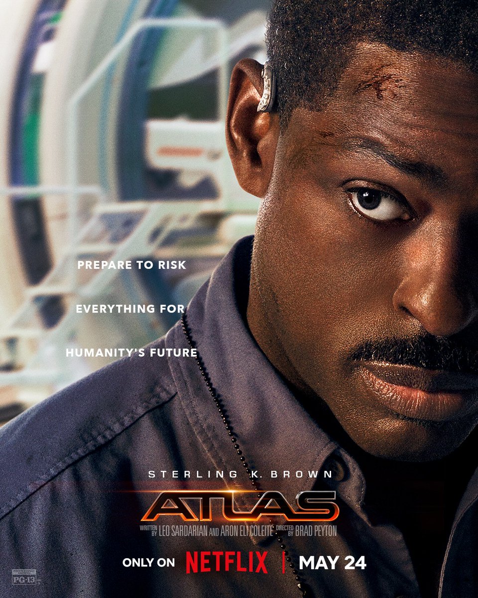 LOOK: Jennifer Lopez, Simu Liu, Sterling K. Brown get their own character posters for new sci-fi action thriller film #Atlas. Premieres May 24 on Netflix. 'A brilliant data analyst with a deep distrust of AI finds it may be her only hope when a mission to capture a renegade