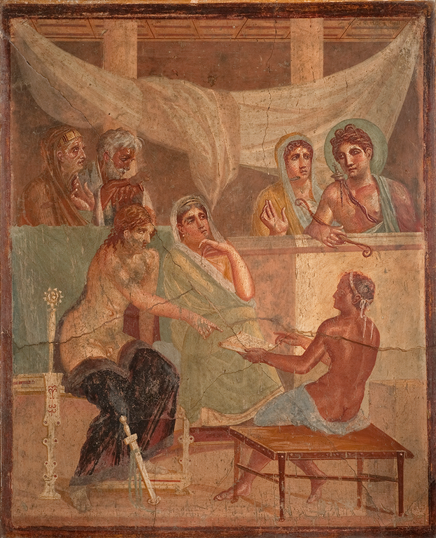 #FrescoFriday #Fresco:
Admetus and Alcestis: House of the Tragic Poet, Pompeii: 1st century CE

National Archaeological Museum of Naples/ Photographic Archive: via isaw.nyu