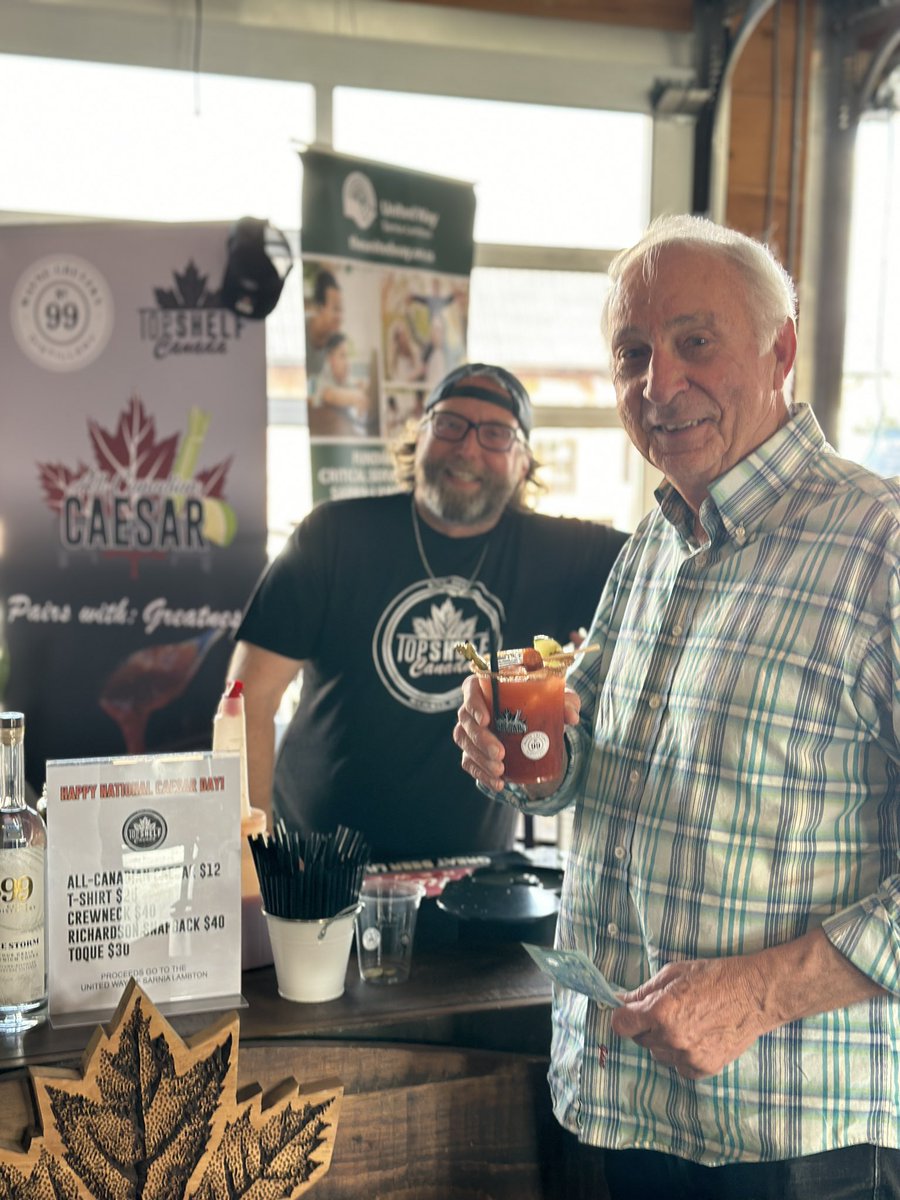 The fun is just getting started here @refinedfool on London Road in SARNIA.  @TopShelf_Canada is on and serving up all Canadian Caesars. #UnitedWaySarLam.