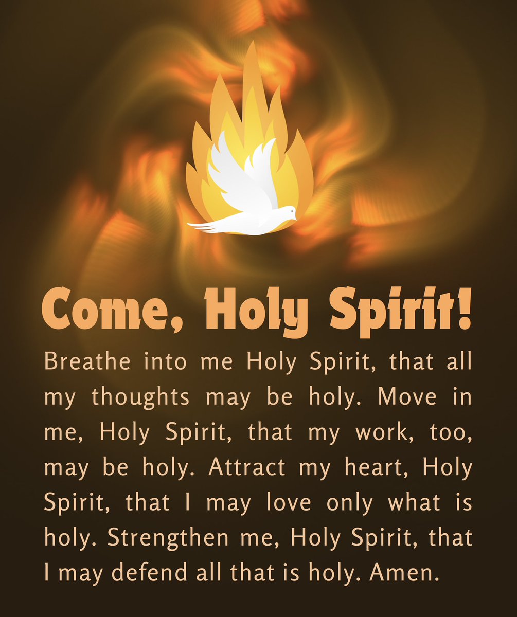 This coming Sunday, May 19, is PENTECOST SUNDAY. Let us invite the Holy Spirit to come into our lives and dwell into our hearts. 🙏 #ComeHolySpirit #VeniSancteSpiritus #VeniCreatorSpiritus #EspirituSanto
