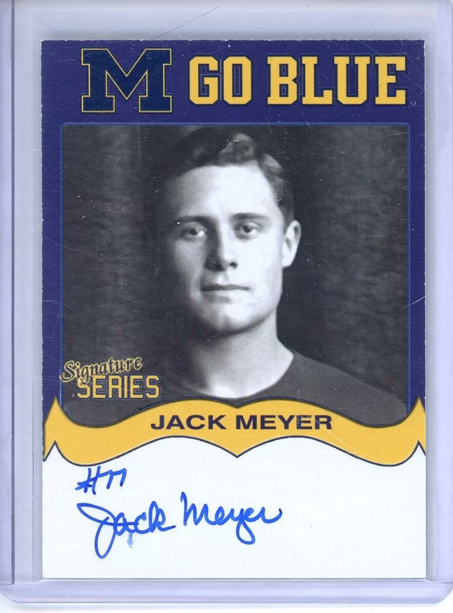 We have here a Football 2004 Jack Meyer #Michigan TK Legacy Go Blue Certified Autograph Card #MGB120. Asking $25.00. Feel free to make any offers. Retweet or stack if you want. @Acollectorsdrea @sports_sell @CardboardEchoes @HobbyRetweet_ @HobbyConnector