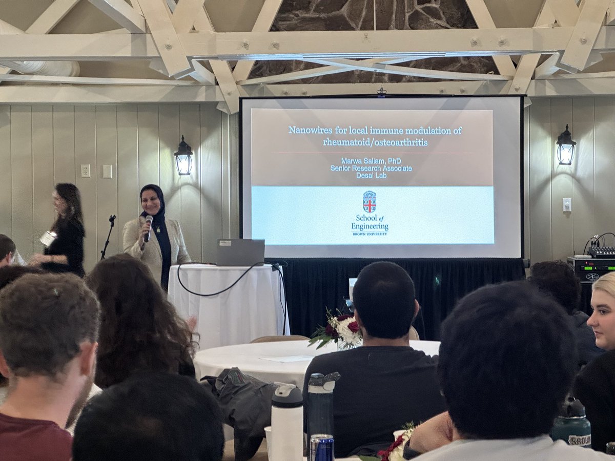 Wonderful to see @DrMarwasallam being recognized for her research at the @Brown_BME retreat today! Congratulations and so happy to be able to work with you.