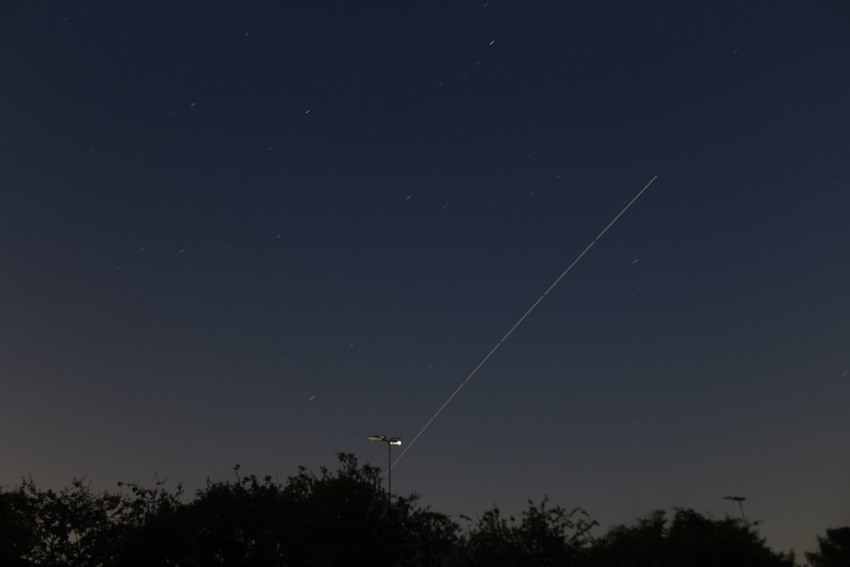 ISS passing over Newcastle upon Tyne. 16 May 2024. Just avoided collision with a passing plane. #StormHour #ThePhotoHour