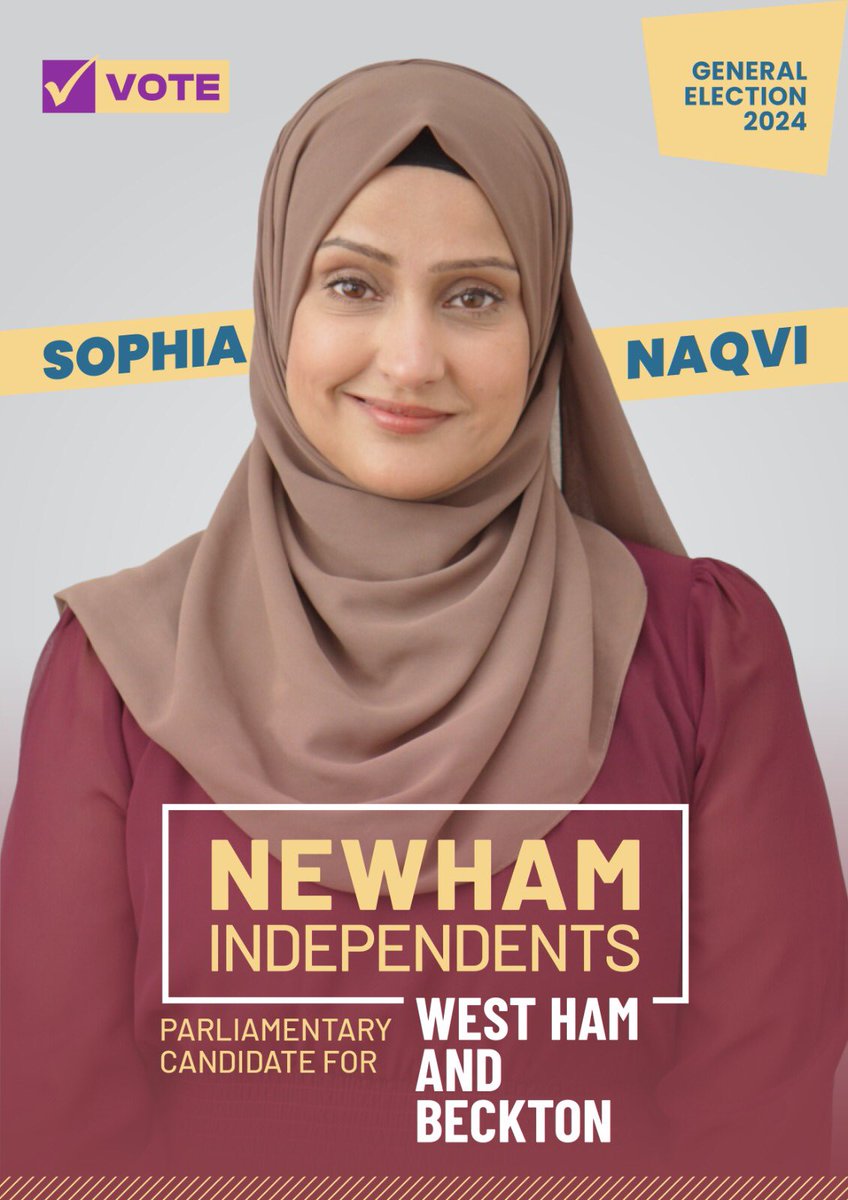 The Campaign to get Sophia elected as the Newham Independent MP for West Ham and Beckton is truly underway. Over the next few months we will be knocking on tens of thousands of doors. Delivering thousands of leaflets and having many conversations with residents. #GE2024