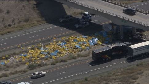 Jared Dillingham (@jareddillingham) on Twitter photo BREAKING: Amazon semi crashes under an overpass on the I-10 near Tonopah, killing 1 person & closing eastbound lanes. DPS says a tire blowout may be to blame. Updates coming on <a href="/azfamily/">azfamily 3TV CBS 5</a> @ 3PM with <a href="/cerretanews/">Jaime Cerreta</a> & <a href="/DerekStaahl/">Derek Staahl</a> BREAKING: Amazon semi crashes under an overpass on the I-10 near Tonopah, killing 1 person & closing eastbound lanes. DPS says a tire blowout may be to blame. Updates coming on <a href="/azfamily/">azfamily 3TV CBS 5</a> @ 3PM with <a href="/cerretanews/">Jaime Cerreta</a> & <a href="/DerekStaahl/">Derek Staahl</a>