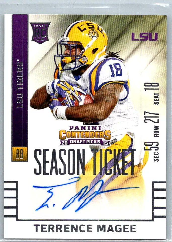 We have here a Football 2015 Terrence Magee #Ravens Panini Contenders Rookie Certified Autograph Card #145. Asking $2.00. Feel free to make any offers. Retweet or stack if you want. @Acollectorsdrea @sports_sell @CardboardEchoes @HobbyRetweet_ @HobbyConnector