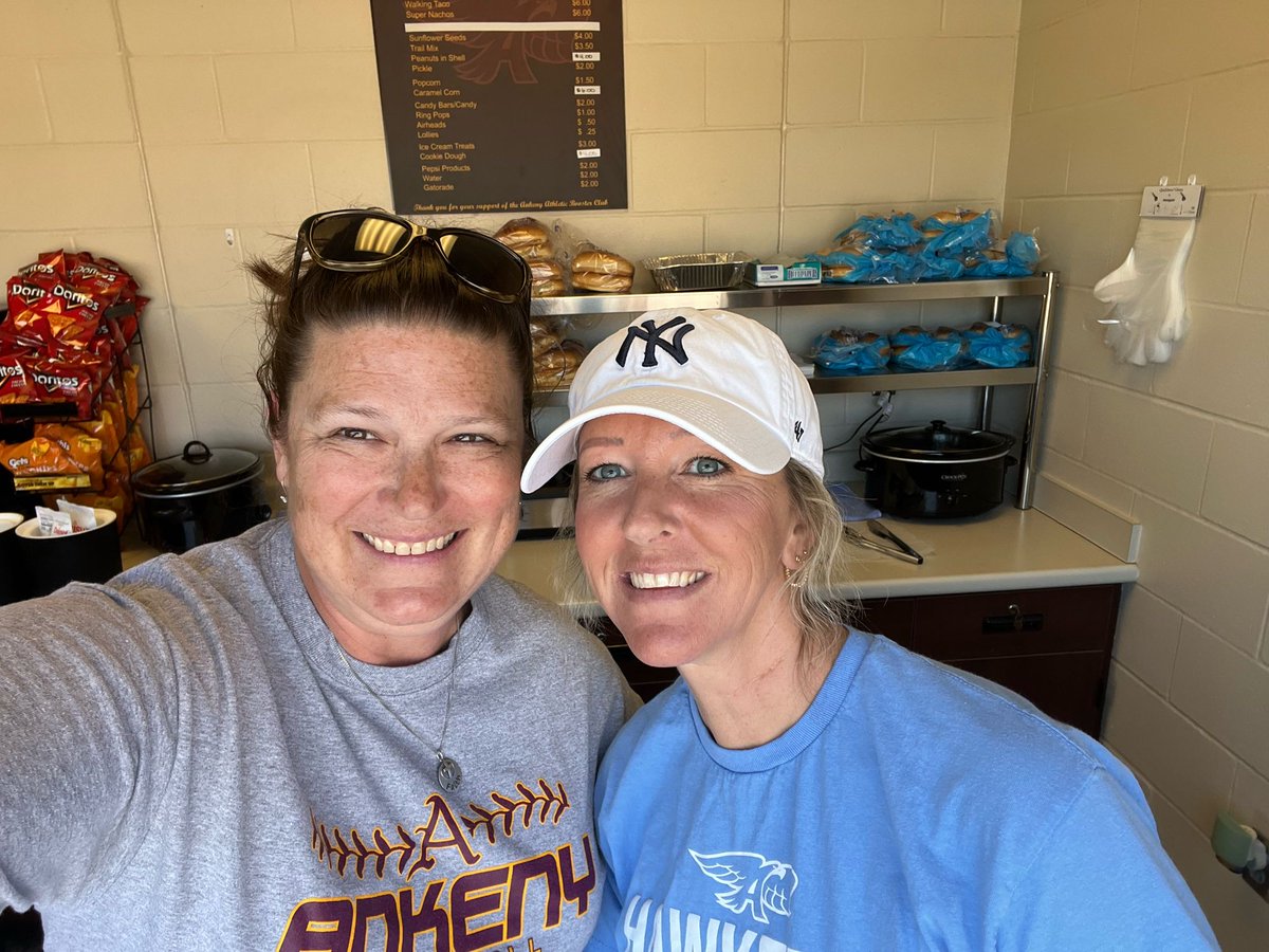 Shannon and Shannon - team parents for baseball and softball rocking the first concession stand of the season!!