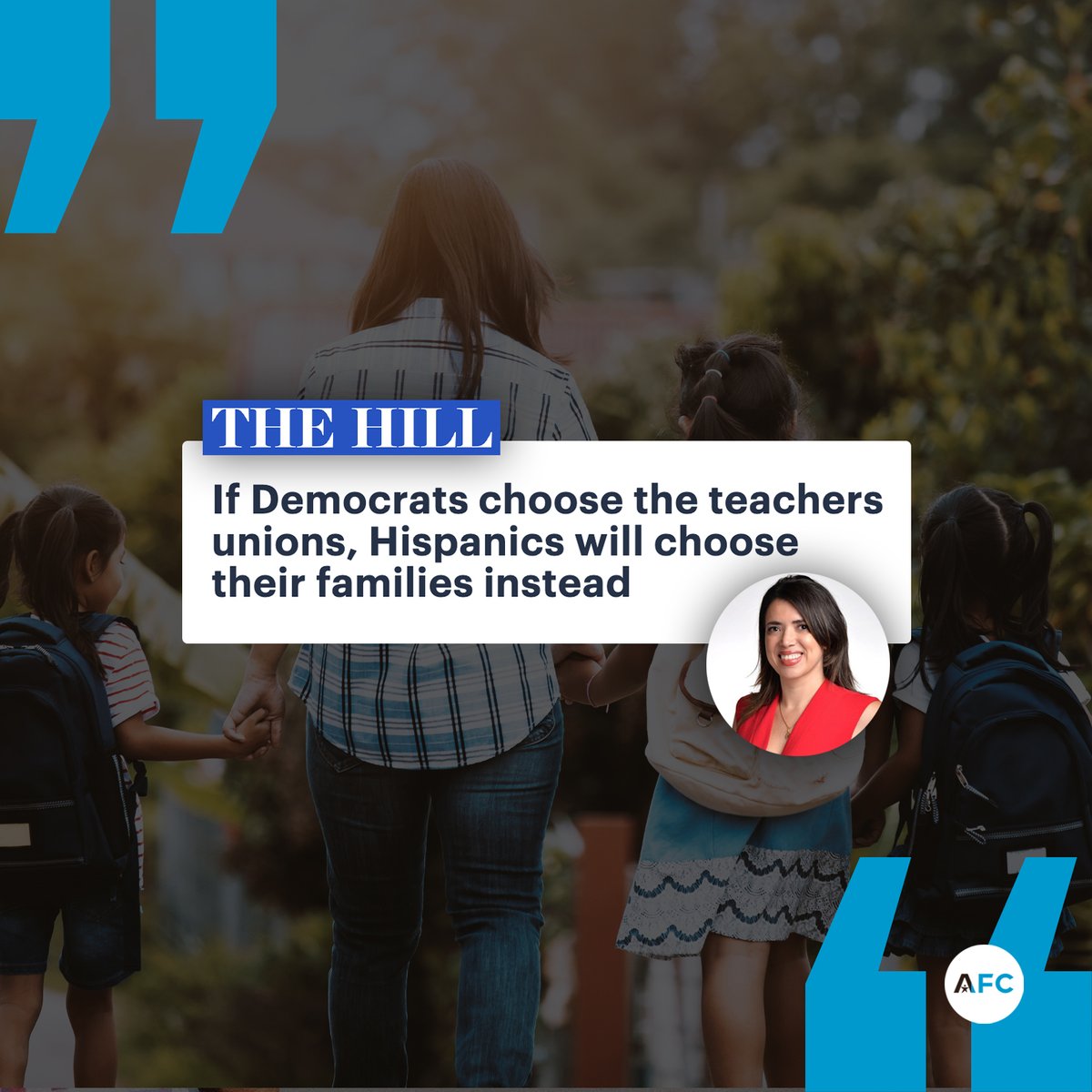 'Hispanic parents will do what it takes for our children to succeed.' @ValeriaGurr wanted families to have the education options they needed. That's why she left the teachers union: ow.ly/KSp850RHrxc #SchoolChoice #SchoolChoiceNow