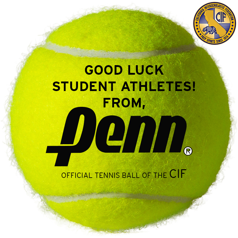 Good luck to all teams participating in the CIF Regional Tennis Championships from Penn, the Official Tennis Ball of the CIF.