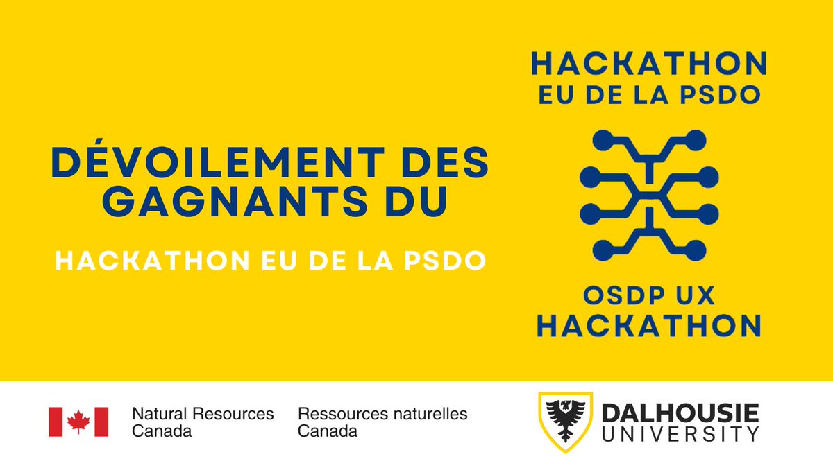 OSDPUXHackathon's tweet image. Félicitations aux gagnants du hackathon!

1ère place: Julie Marcoux
2ème place: Alex Vathyampaly Jacob
3ème place: David Marcolin, Brittany Campbell et Syed Suhaib Hussain

Mention honorable: Noof Al Shehhi, Shree Rama Kamal Kumar Vegu et Shihui Gao