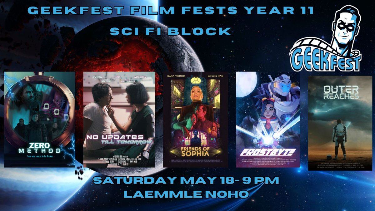 @GeekFilmFests #ComicCon #FilmFestival
Year 11 kickoff event!
May 18-19 @noho7
Get your tickets NOW! GeekfestFilmFest.eventbrite.com #scifi #horror #fantasy #fanfilms