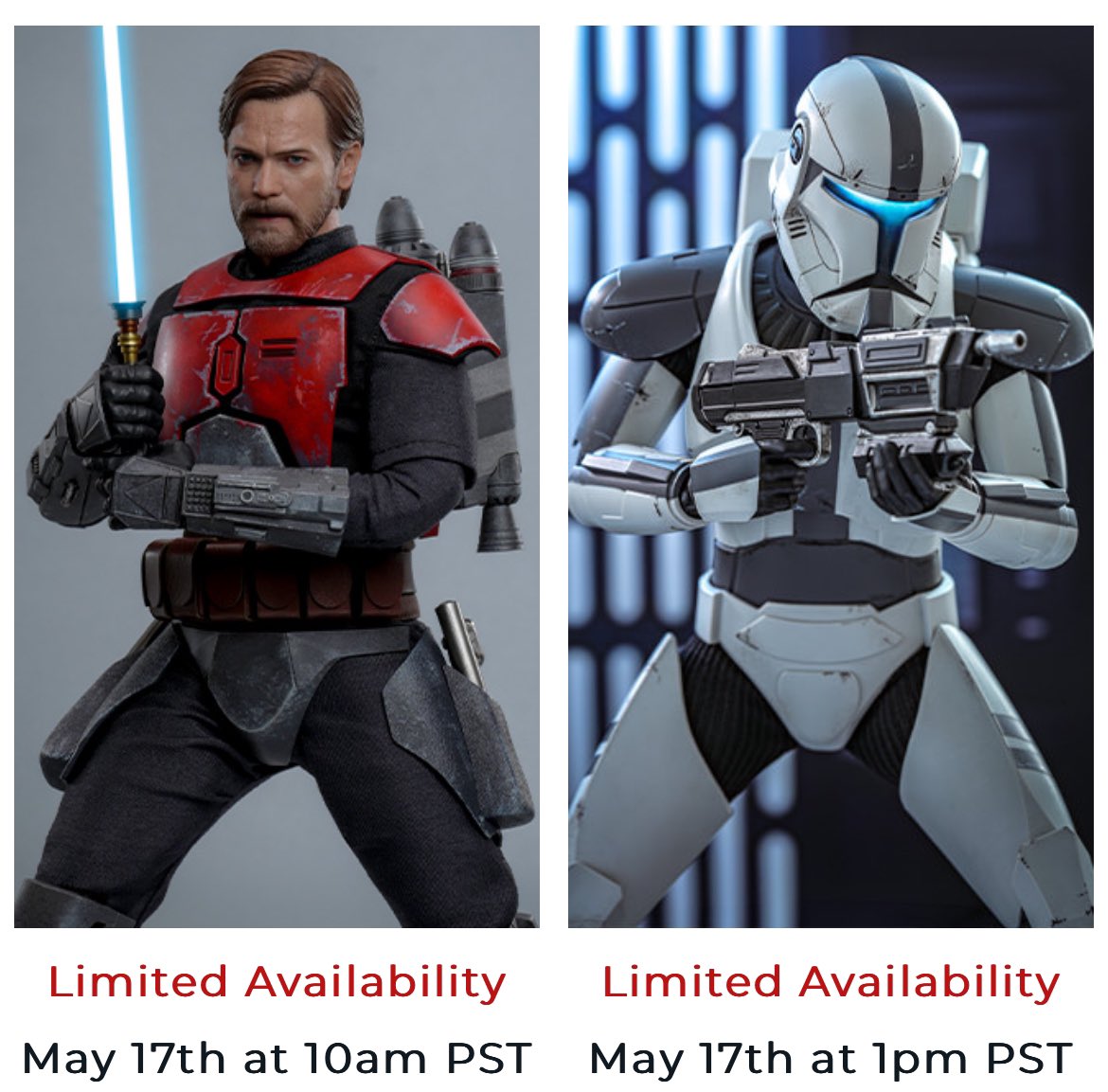 Hot Toys Obi-Wan Kenobi (Mandalorian Armor) and Imperial Commando preorders open tomorrow at Sideshow Collectibles at the times listed. #hottoys #starwars #thebadbatch #theclonewars #starwars #sixthscale #sixthscalefigure #sideshowcollectibles