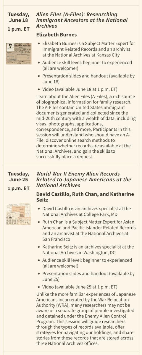 2024 #NationalArchives #Genealogy Series
May and June 2024 - Free and no registration!