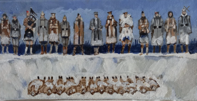The Christmas Truce Joint burial at shell crater 
#unique #original #Painting #Christmastruce  £450
>Beautiful poignant signed UNIQUE ORIGINAL direct from the Artist, when it's gone it's gone!
> etsy.com/uk/Sorenstudio…