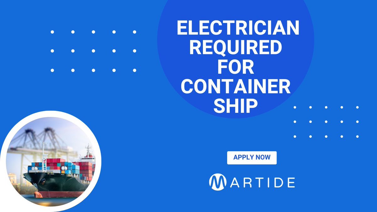 Join Date: 27th May
Contract: 4 Months (+/-1)
Salary: $4,500 - 5,500
Company: Kiwa Shipping
Apply: buff.ly/2Piaa1G
#seafarerjobs #seamanjobs #jobsatsea #jobsonships #shipjobs #maritimejobs #shipselectricianjobs #shipselectrician #marineelectrician #marineelectricianjobs