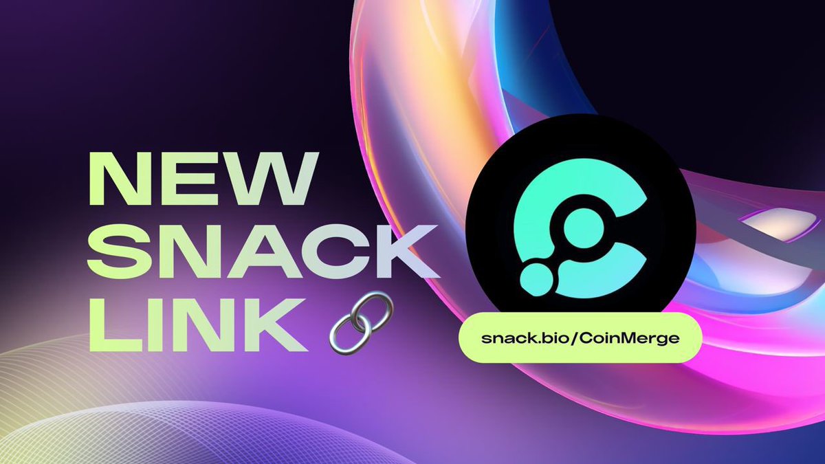 📢 Check out the  @Snackbox_ai link in our bio!

The Web3 alternative to LinkTree!

Consolidating all of your resources into one place for your viewers, while offering a quick way to swap and view on-chain data. 

🔗 snack.bio/coinmerge