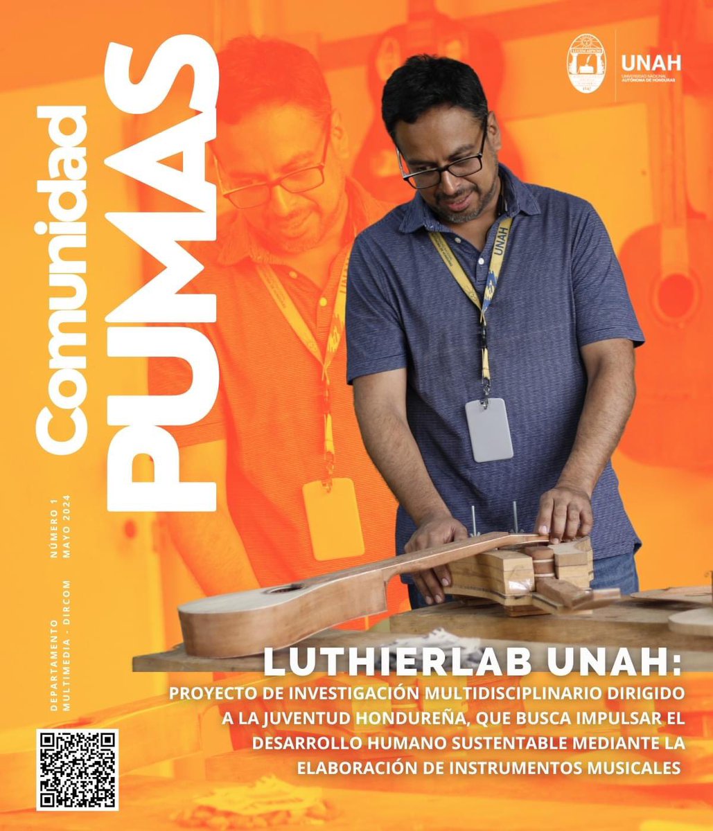 Nueva edición de Comunidad PUMAS 🐾 presentamos Luthierlab UNAH, proyecto de investigación multidisciplinario que busca impulsar el desarrollo humano sustentable mediante la elaboración de instrumentos musicales 🪕🪇🥁🎻 Descarga PDF 🔗 dircom.unah.edu.hn/dmsdocument/16…