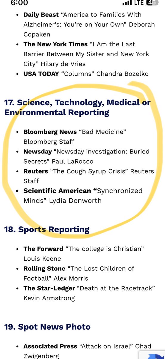 On my way to the ⁦<a href="/deadlineclub/">The Deadline Club</a>⁩ awards dinner as a finalist! Thanks for the honor and thanks ⁦<a href="/sciam/">Scientific American</a>⁩ for the opportunity. 🙌🏻