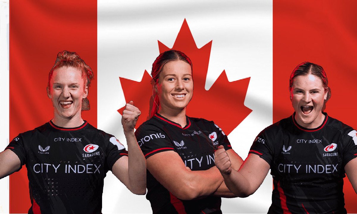 🇨🇦 Congratulations to the three @SaracensWomen picked for Canada to play world champions New Zealand on Sunday. Good luck @farries12 @sophie_degoede @mckinley_hunt and all the squad.

#SarriesFamily ⚫️🔴 #PacificFourSeries 

rugby.ca/en/news/2024/0…