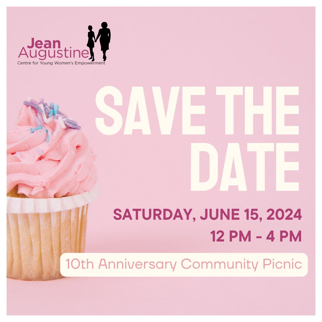 Guess who's turning 10 this June? 🥳 The Jean Augustine Centre!

To mark the occasion, we're inviting the whole community for a picnic to celebrate on Saturday, June 15.

Be sure to save the date‼️ More information and registration details coming soon.