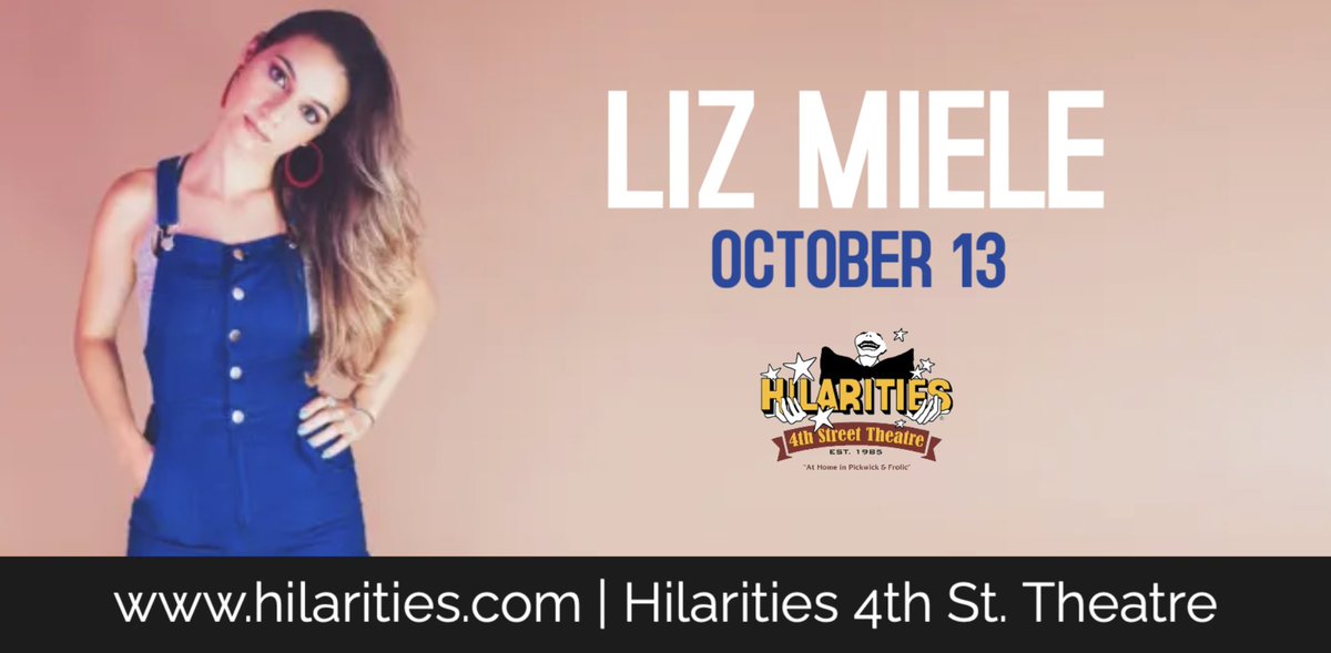 🚨JUST ANNOUNCED🚨 @lizmiele will be at Pickwick & Frolic on Sunday, October 13th! 🎟: hilarities.com/shows/266174