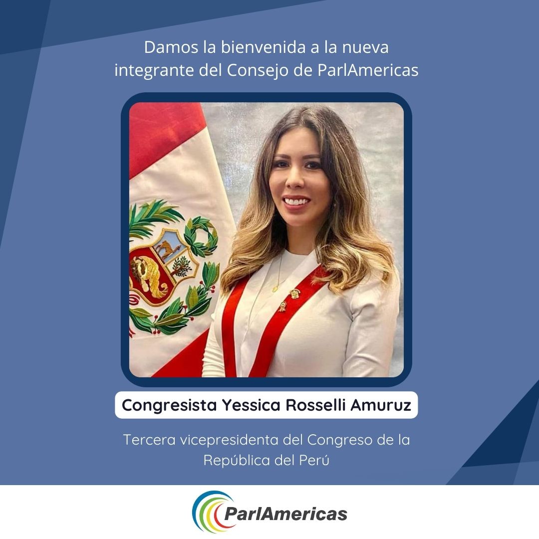 Damos una cordial bienvenida a la nueva integrante del Consejo de ParlAmericas, la congresista @RosselliAmuruz 🇵🇪, tercera vicepresidenta del @congresoperu . #ParlAmericas2024