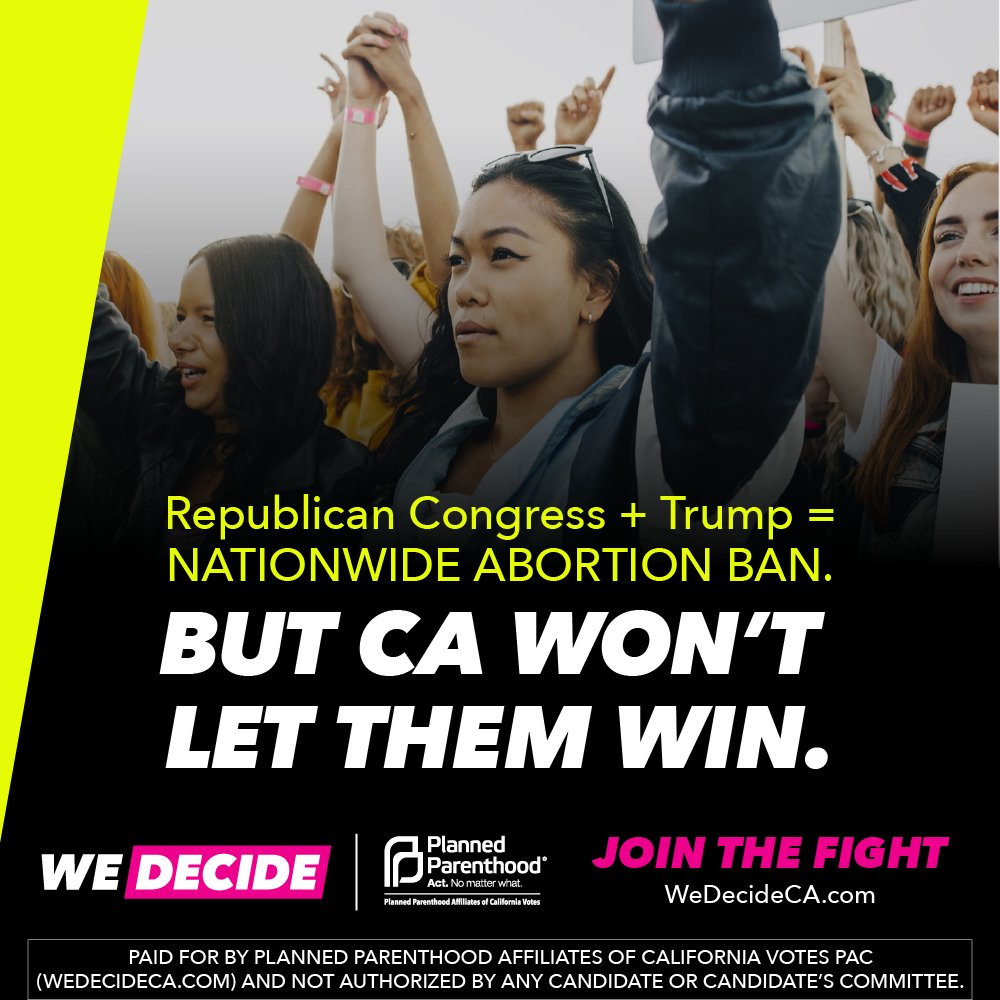We have a message for the politicians that threaten access to abortion. We. Wont. Let. Them. Win. Join the fight today at WeDecideCA.com