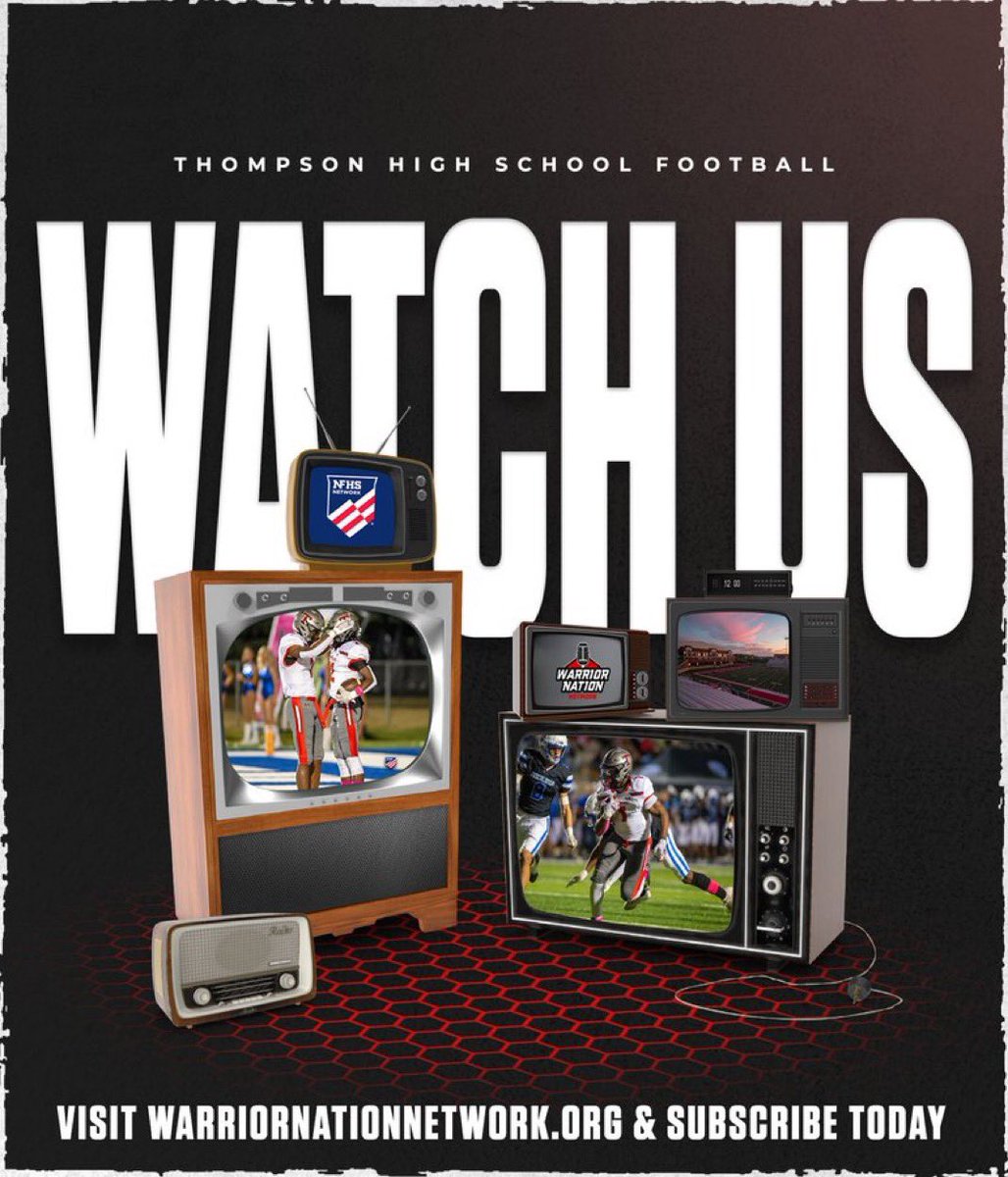Listen &amp; Watch the Warriors Live tonight w. <a href="/Warriorplyxply/">Thompson Warrior play by play</a> 

6:00 PM 

📻Warriornationnetwork.org 
📺Subscribe
nfhsnetwork.com/schools/thomps…