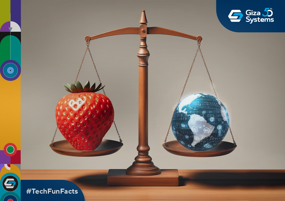 The entire internet weights about the same as a single large strawberry!  

#GizaSystems50th #GizaSystems #TechnologyFunFacts #GS50Years