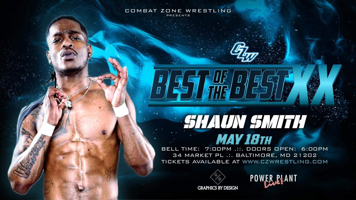 *Best of the Best Update*

Unfortunately, KC Navarro will not be able to compete at Best of the Best XX. We look forward to having him back in CZW.

Replacing him in SHAUN SMITH (@AOShaunSmith)

🎟️: axs.com/events/543346/…

📺: IWTV + Triller

5/18
Power Plant Live!
🚪6 🔔7