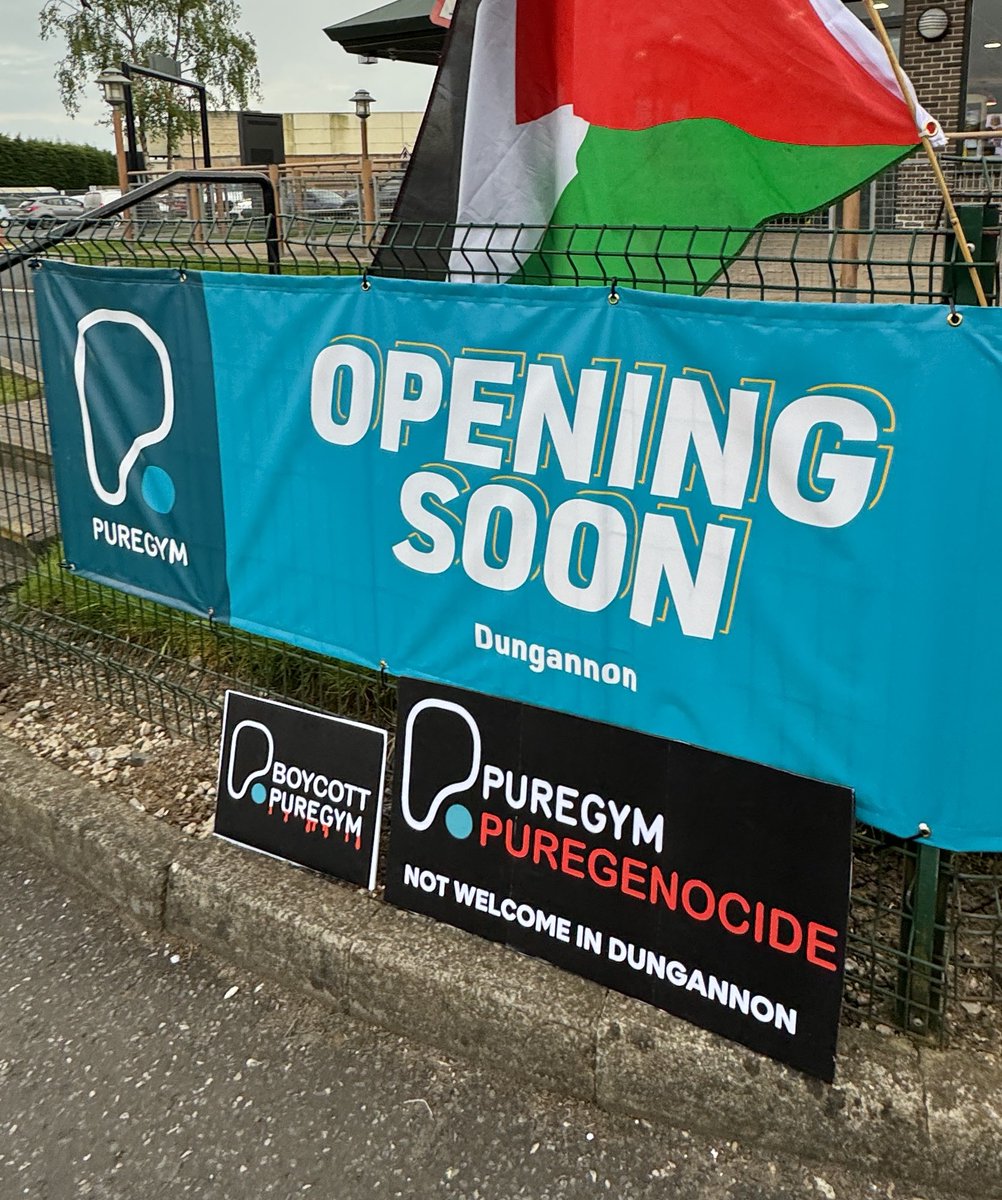 New PureGym site
NOT WELCOME IN DUNGANNON 🚫

Boycott the Zionist CEO and cancel your membership. 

#StopTheGenocide
#FreePalestine 🇵🇸🇵🇸